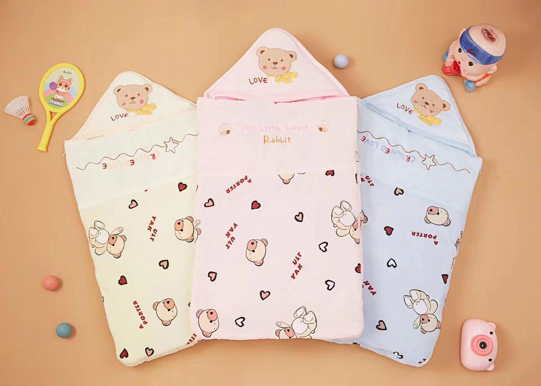 My Little Forest Baby Sleeping Bag – Soft Cotton, Hooded Swaddle Blanket, Cute Animal Print