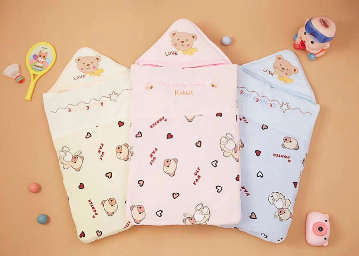 My Little Forest Baby Sleeping Bag – Soft Cotton, Hooded Swaddle Blanket, Cute Animal Print