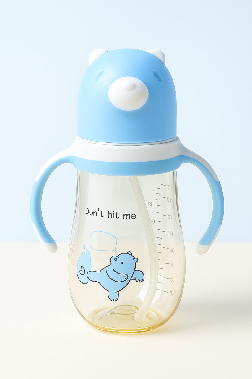 Cute Bear Baby Feeding Bottle – Leak-Proof & Easy-Grip Design BPA free