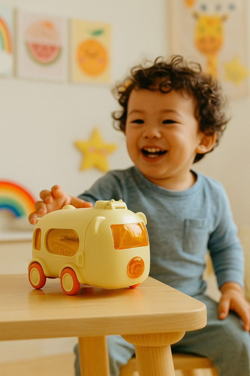 Cartoon Bus Milk Dispenser for Kids – Fun & Safe Drink Dispenser