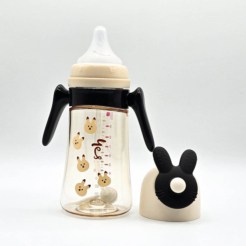 Baby Feeding Bottle with Handles & Cute Bunny Design – Anti-Colic, BPA-Free