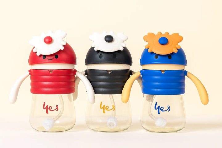 Cute Baby Sipper Bottle with Cartoon Lid – BPA-Free Leakproof Training Cup 300ml