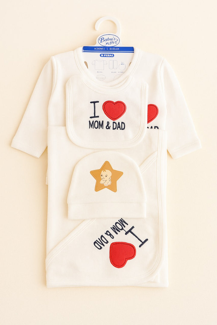 ❤️ Mom & Dad Baby Gift Set – 5pcs Newborn Outfit