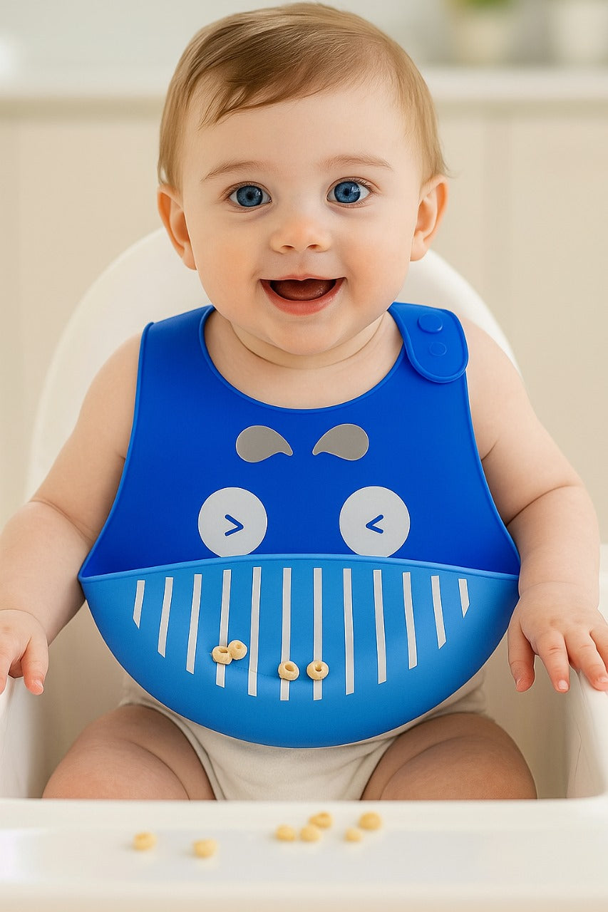 Blue Whale Silicone Baby Bib – Imported, Mess-Free & Cute