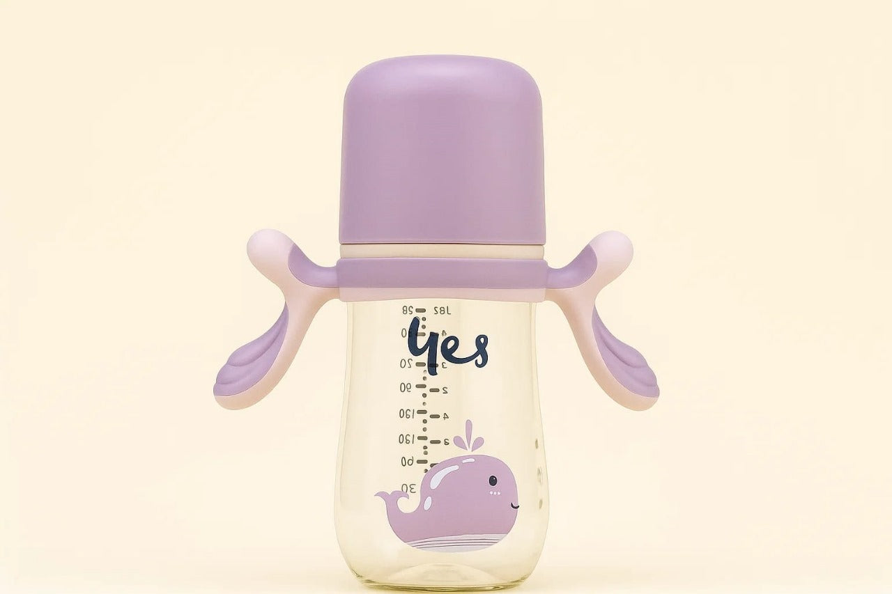 Cute Whale Baby Feeding Bottle – BPA Free & Easy Grip