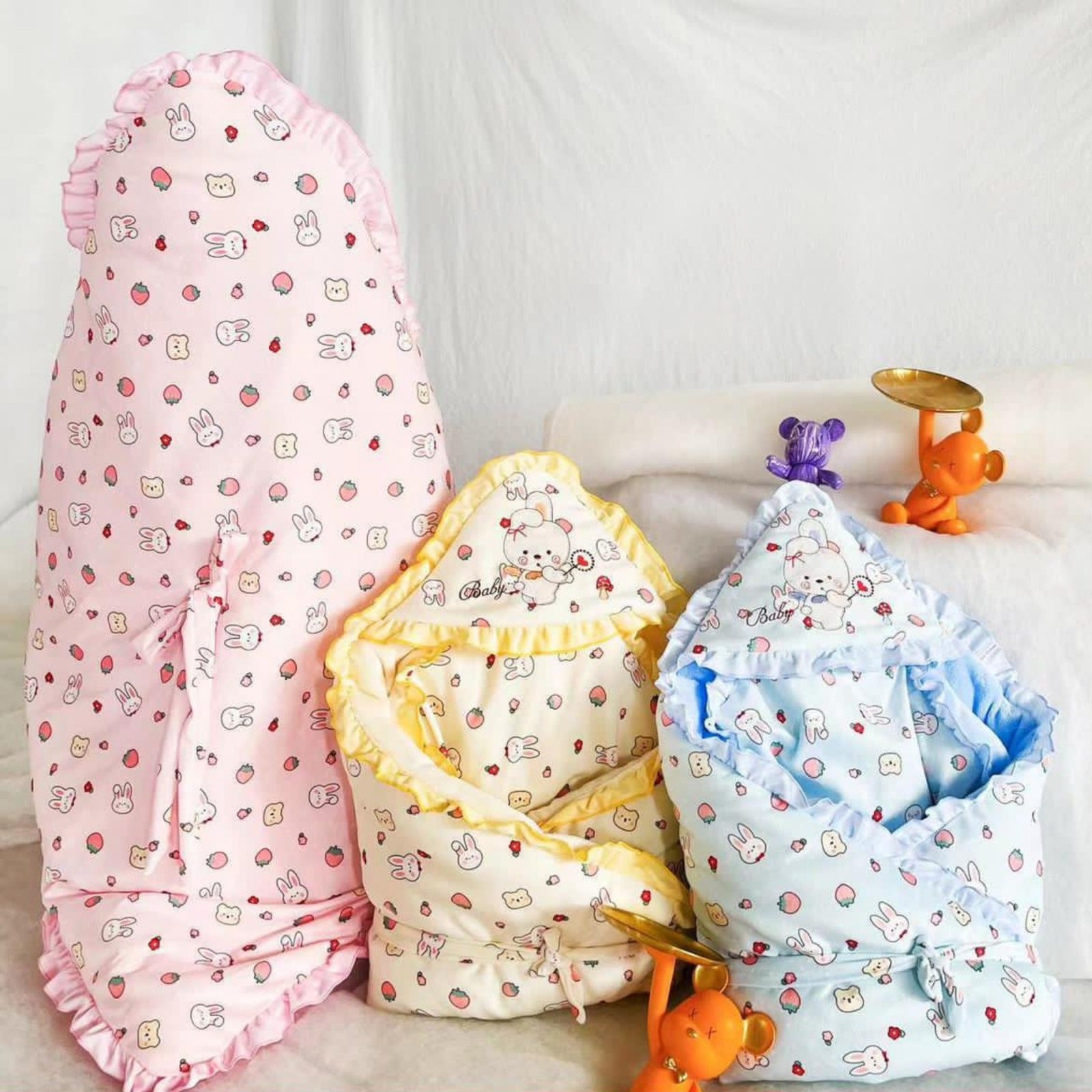 Cartoon Print Baby Blanket Wrap – Soft Cotton Newborn Swaddle